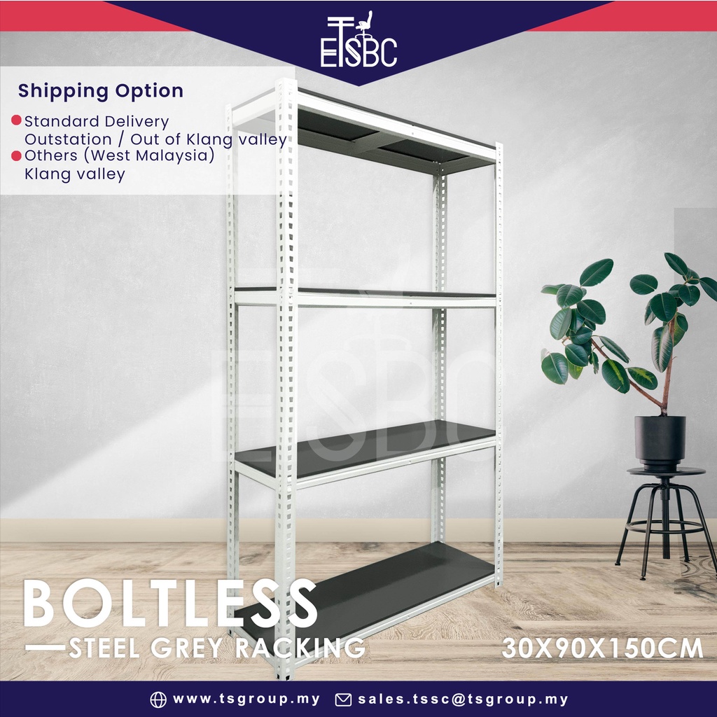 ETSBC Solid Steel Racking 30x90x150cm (GREY) Multipurpose Racking ...