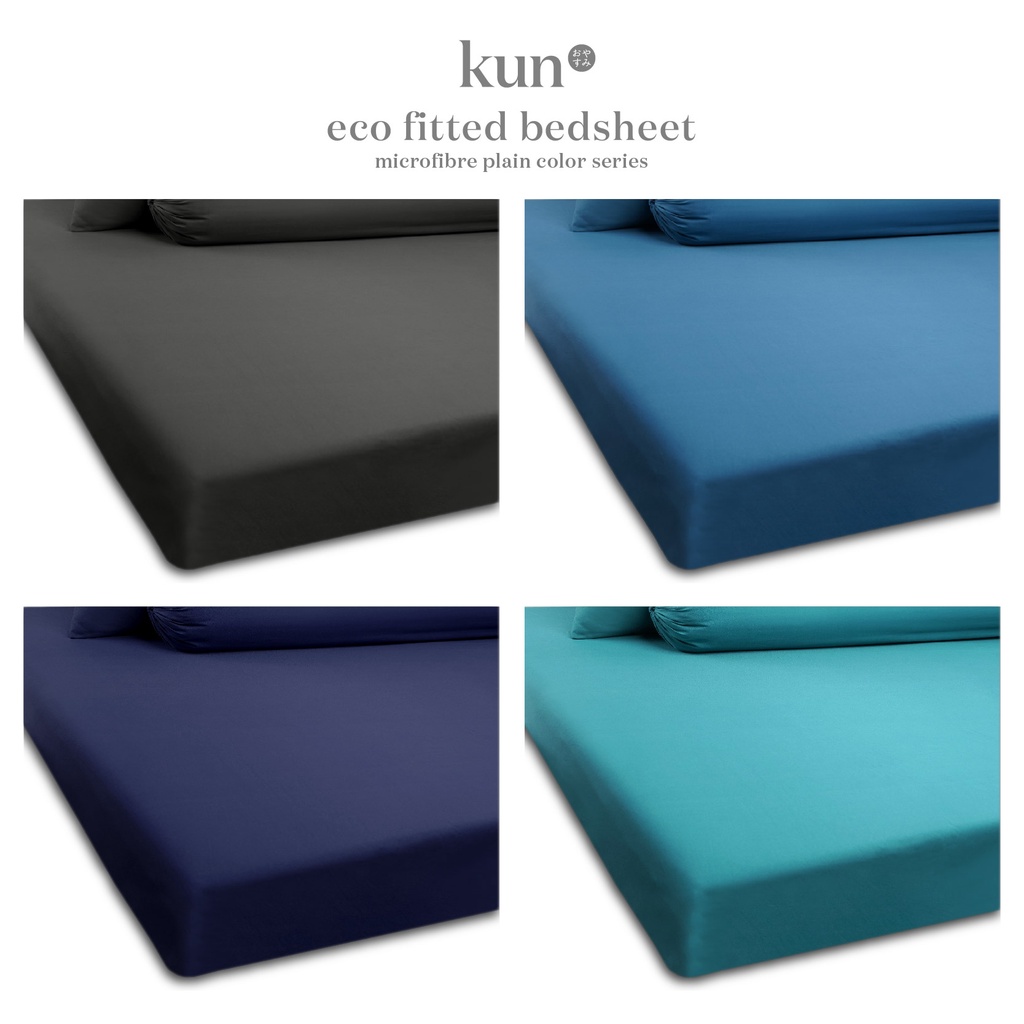 KUN 12 Colors Premium Fitted Bed Sheet / Cadar Tilam Getah Keliling (Single / Super Single / Queen / King)