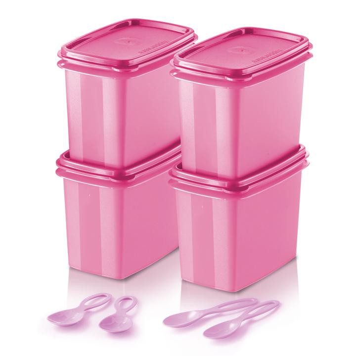 🔥 READY STOCK 🔥 Original Tupperware Shelf Saver with Spoon (4) 840ml - Pink