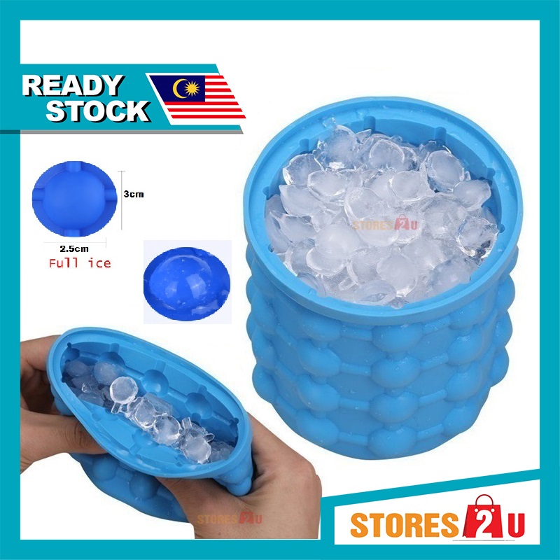 Magic Ice Cube Maker Silicone Rubber Tray Molds Saving Ice Bucket Bekas