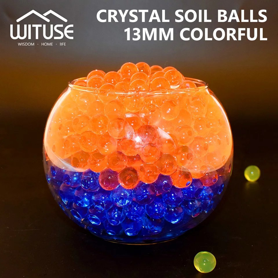 Water Plant Flower Jelly Weeding Mud Grow Home Decor Ocean Baby Balls  Crystal Beads Water Pearls Hydrogel Gel Beads Balls Growing Balls Bio Gel  Ball Vase Crystal Decoration 500pcs Soil Mud Water