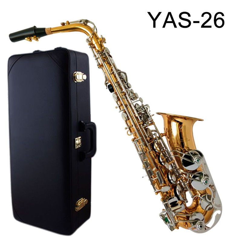 Japan YAMAHA YAS-26 gold body silver button Alto Saxophone ...