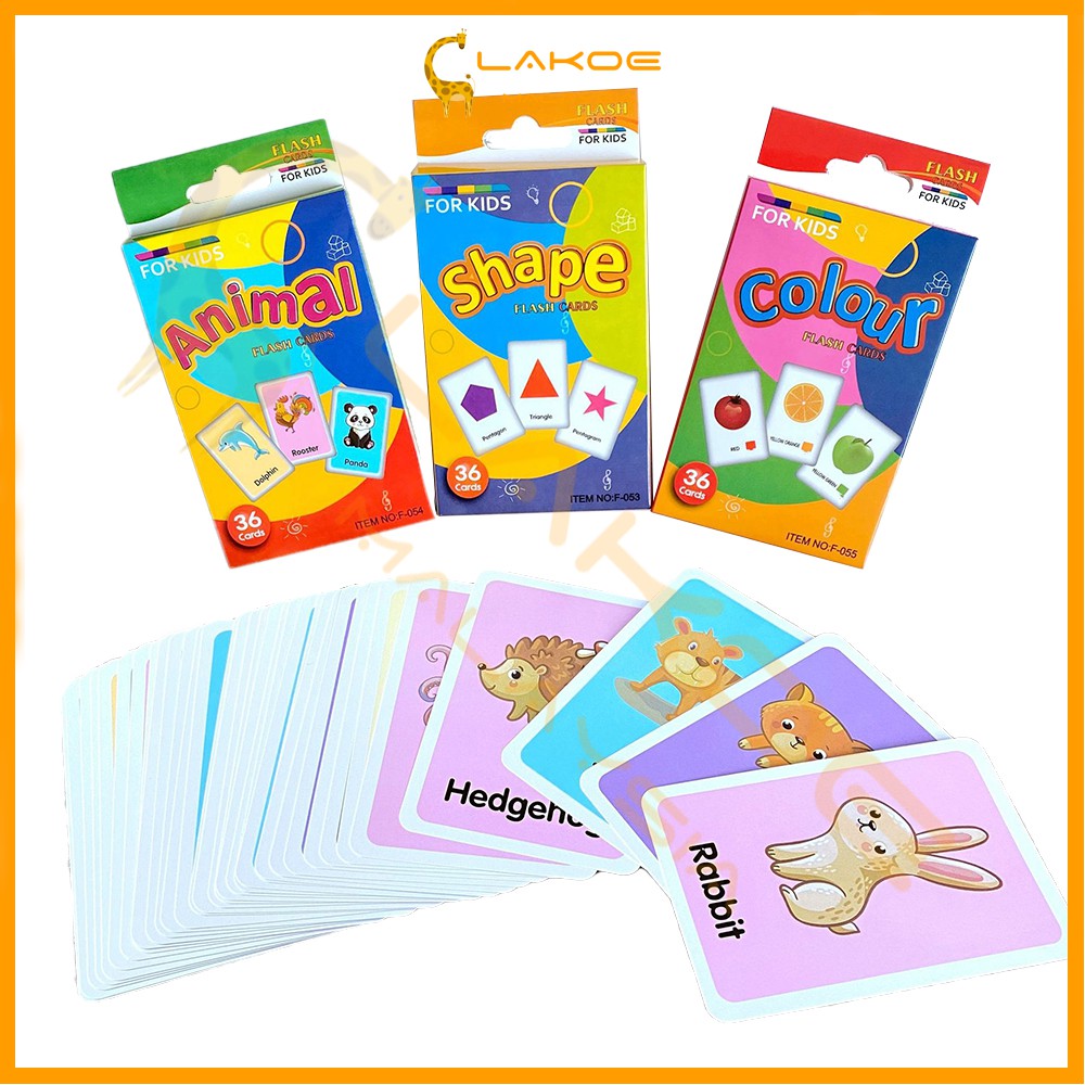 36 Pieces Baby Kids Flash Cards Educational Learning Cognition Flashcards 
