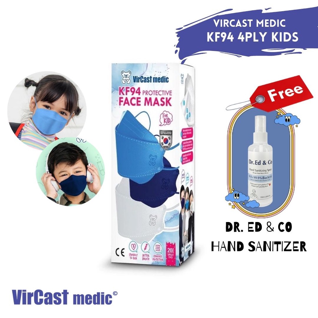 Vircast Medic Kids KF94 4ply Protective Face Mask For Kids (20's) / kid