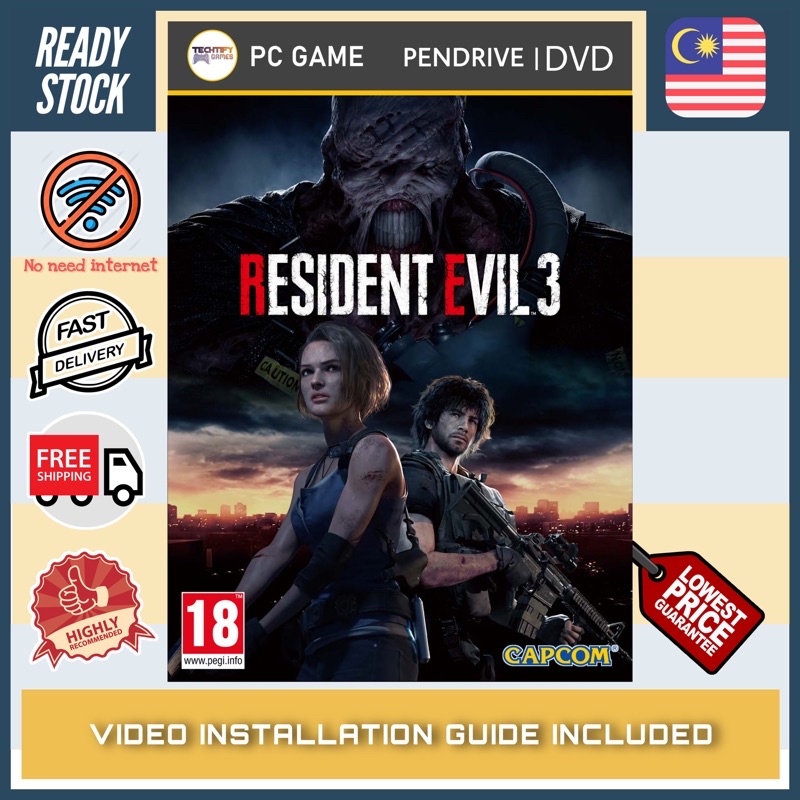 Pc Game Resident Evil 3 Remake Offline Dvd Pendrive Shopee Malaysia