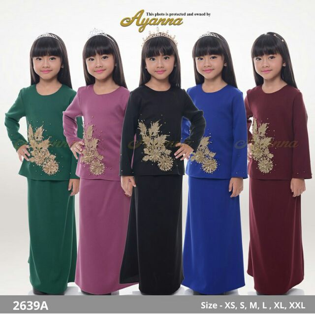 2639A XS XXL BAJU RAYA 2019 BAJU KURUNG BUDAK KANAK 