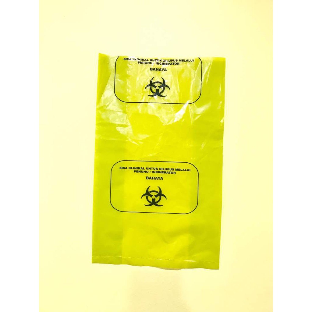 Biohazard Yellow Plastic Bag 5 Litres (10 pcs) RM0.20 / pcs Shopee