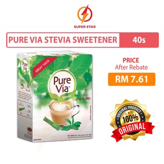 Equal Pure Via Sweetener Stevia (40 Sticks)