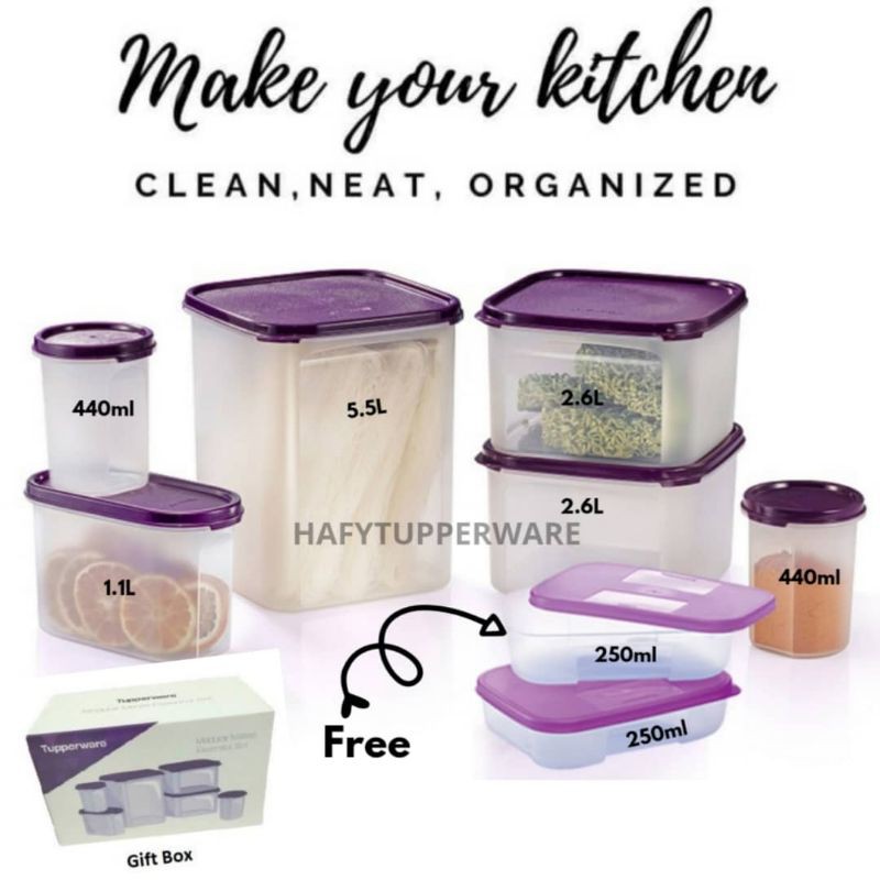 💥READY STOCK💥Tupperware Modular Mates Essential Set Free Gift Box