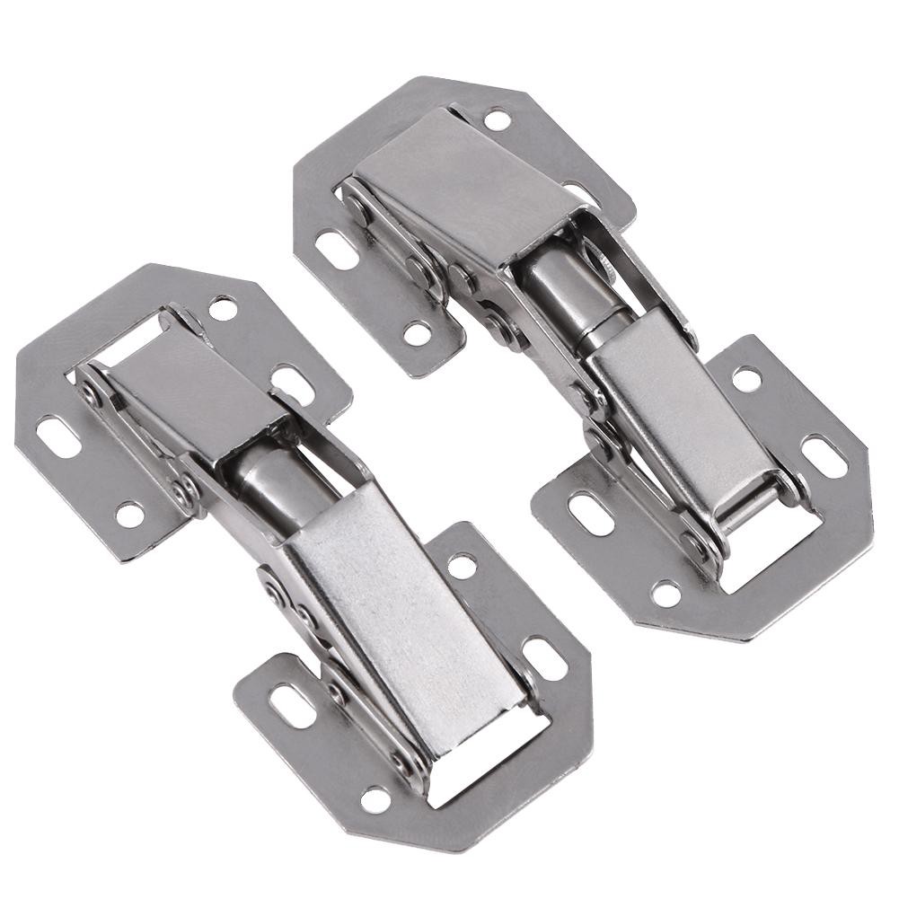 10pcs Bridge Shaped Spring Frog Cabinet Door Hinges No Drilling