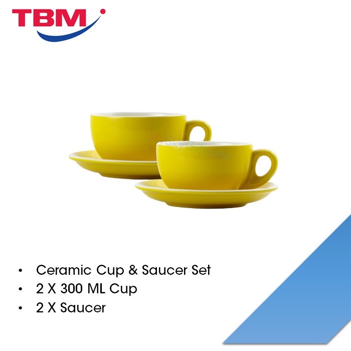 Color King 3434-300 YELLOW Coffee Cup And Saucer Yellow