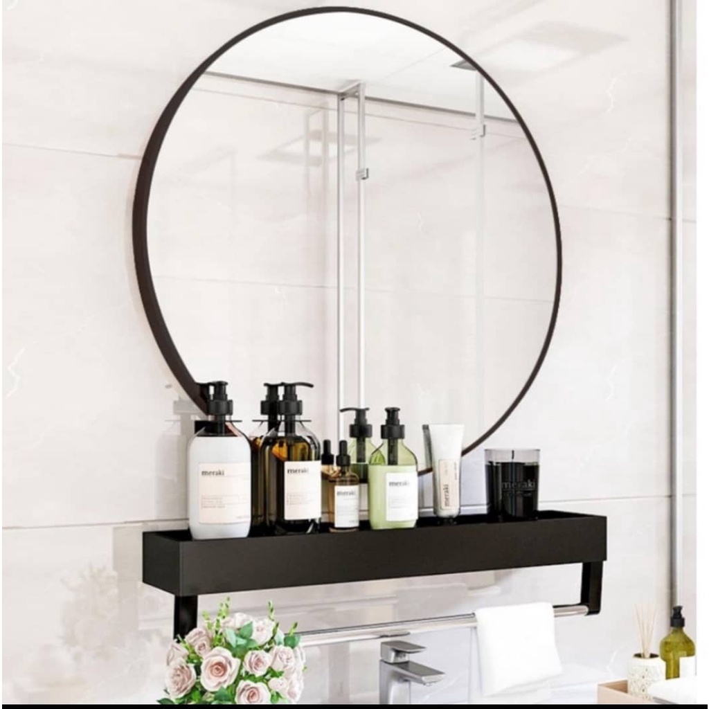Bathroom Mirror Cermin Bilik Mandi Round decorative mirror Dressing Mirror and shelf/mirror only