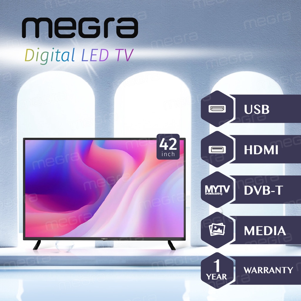 MEGRA TV 42 Inch Digital LED TV (DVBT2) Built in MYTV Shopee Malaysia