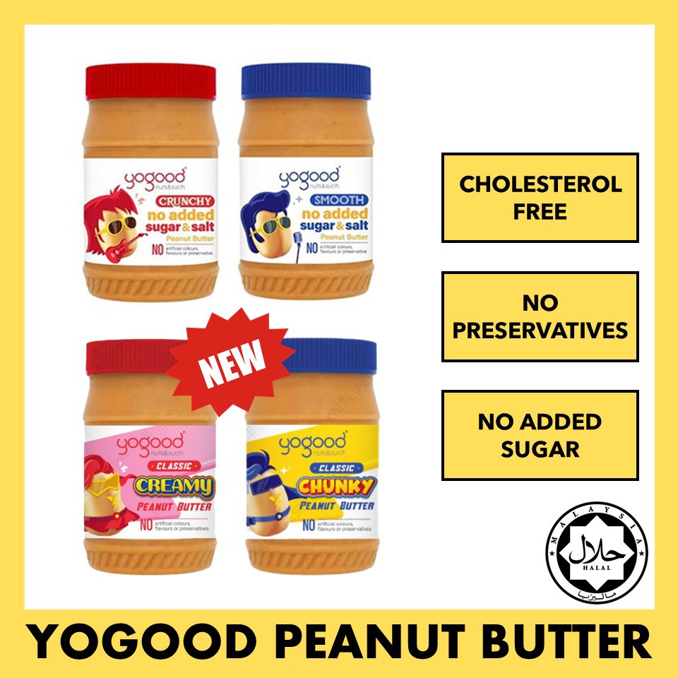 Yogood Peanut Butter 453g No Added Sugar Salt 100 American Peanuts Cholesterol Free Diet Friendly Shopee Malaysia