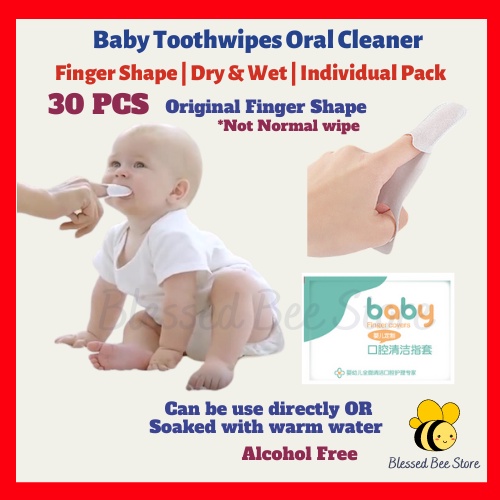 30pcs Newborn Baby Toothwipes Tooth Wipe Baby Oral Cleaner Gauze/ Tooth Tissue/ Sikat Mulut Lidah Gigi Bayi/ Oral Wipes