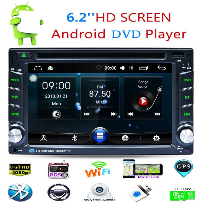 6 2 Android Dvd Double 2 Din Car Radio Mp5 Player Bluetooth Fm Wifi Usb Gps Tf Mirrorlink Front Reverse Camera Shopee Malaysia
