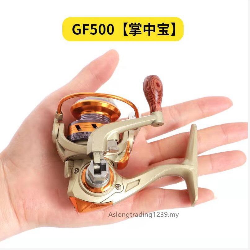 Best Mini Fising reel 500 Full Metal Spool Spinning reel Bass Pike Sea Saltwater Wheel Ice Fishing Reels Lure Casting Rod Reels Pancing Tackle murah mesin udang mesen mancing Shrimp