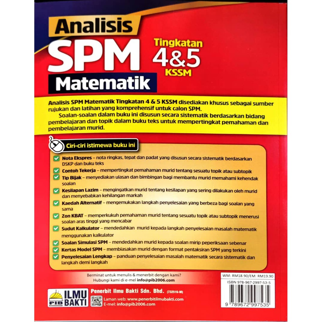 Analisis Matematik Matematik Tambahan Analysis Mathematics Additional Mathematics Tingkatan 4 5 Kssm Ilmu Bakti Shopee Malaysia