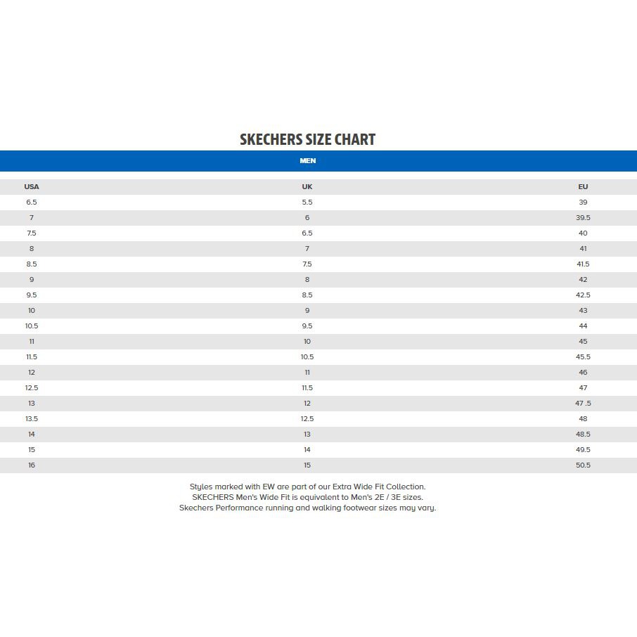 Skechers Shoes Size Chart Bruin Blog