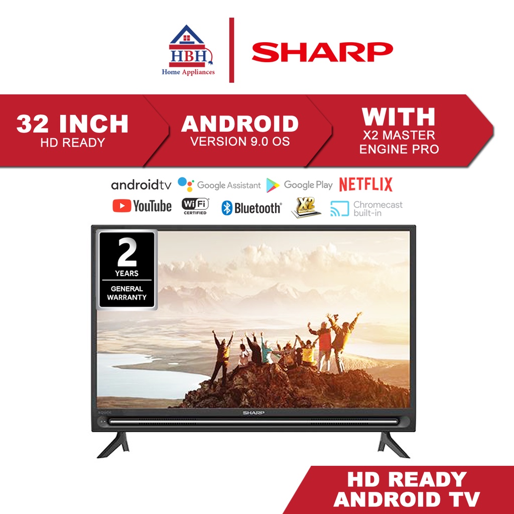 Sharp AQUOS 2TC32BG1X 32'' HD Ready Android Smart LED TV Televisyen 电视 电视机