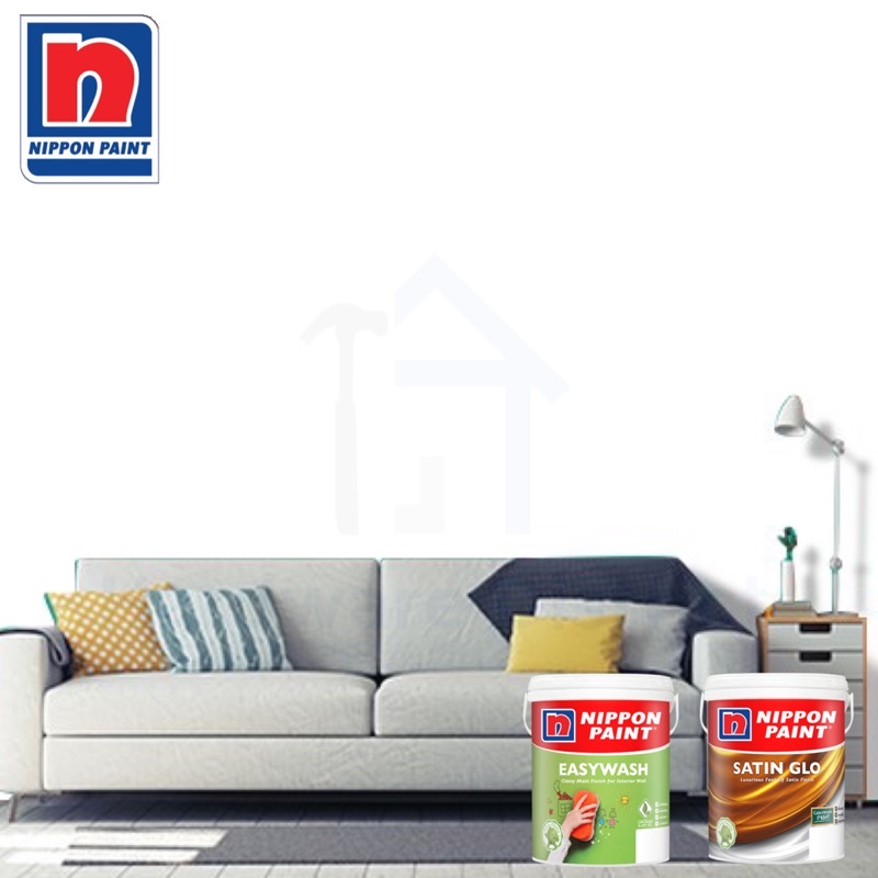 NIPPON PAINT 145 White Easywash Satin Glo 1 Litre Interior Paint Wall & Ceiling Paint