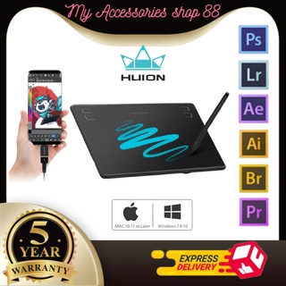 Ready Stock HUION HST640 Digital Graphics Drawing Tablets with Battery-Free Stylus