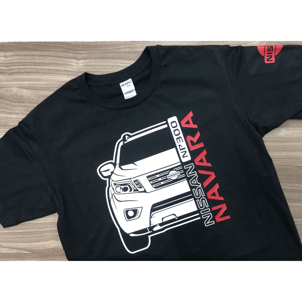 Nissan NP300 NAVARA Gildan Premium Cotton Heatpress Black TShirt