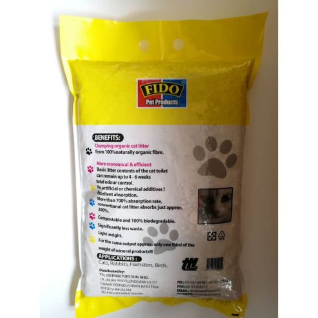 Fido Pine Wood Cat Litter 10L (6kg) PGMall
