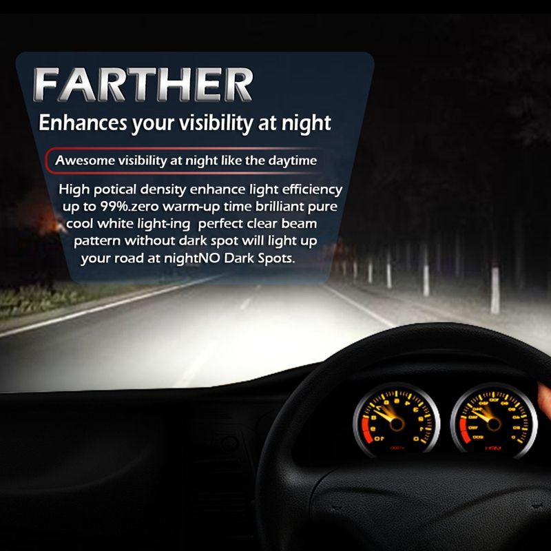 Multi Have New 2pcs C6 LED Car Headlight Kit COB H4 36W 7600LM White Light Bulbs - Image 2