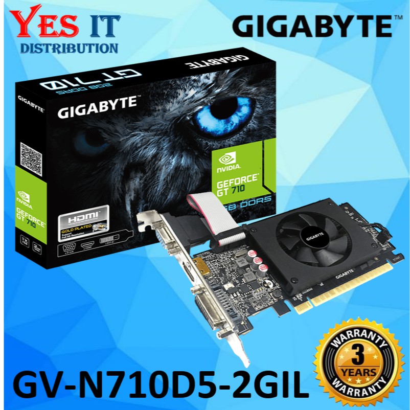 GIGABYTE NVIDIA GeForce GT 710 2GB DDR5 / GT710 / GT730 DDR3 GRAPHIC ...