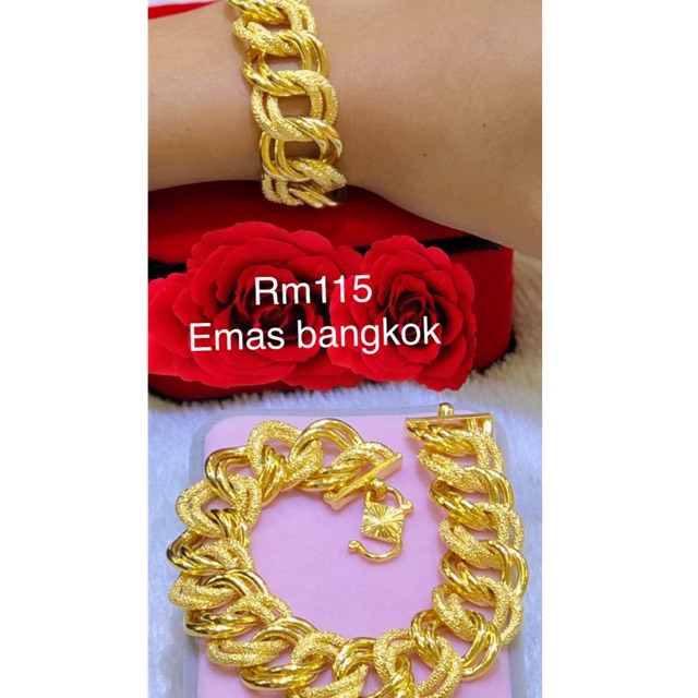  GELANG  SAJAT  COCO  LEBAR 2CM GELANG  TANGAN DEWASA EMAS 