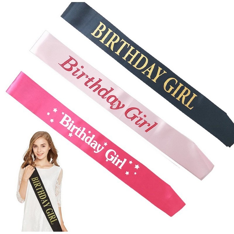 Birthday Girl Sash Shoulder Strap Princess Ribbons Sash Happy Birthday