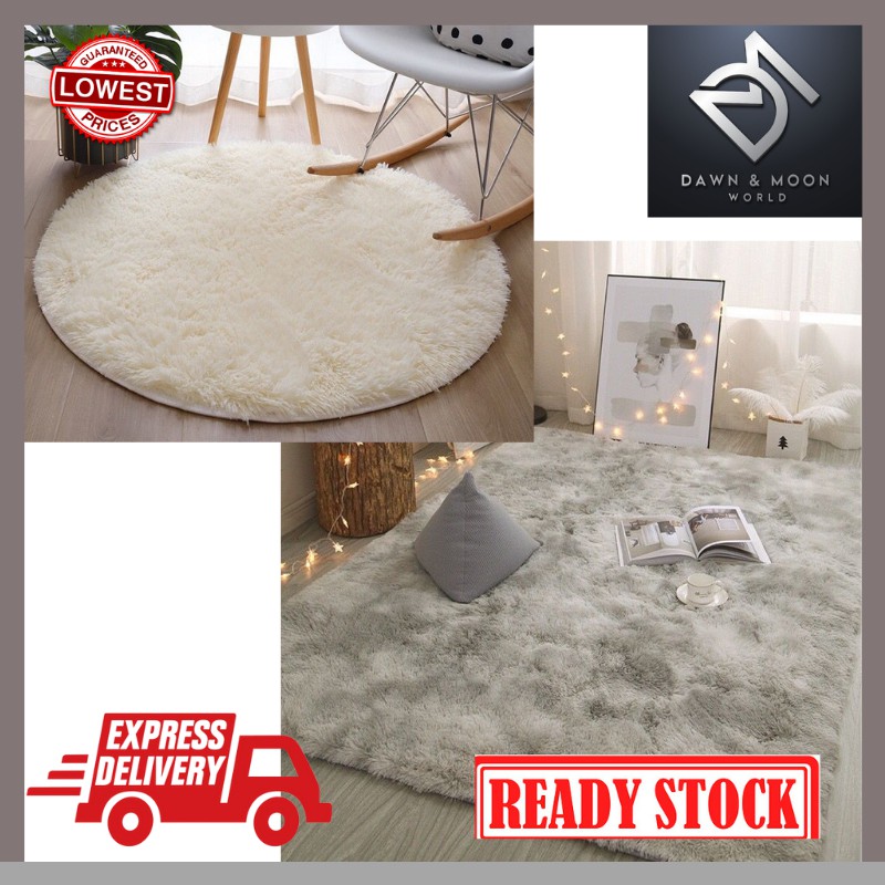 D&M Ins style Affordable Luxury Soft Floor Carpet Large Fluffy Mat Bedside Carpet Karpet Bulu Lembut Tatami Murah 爽毛地毯