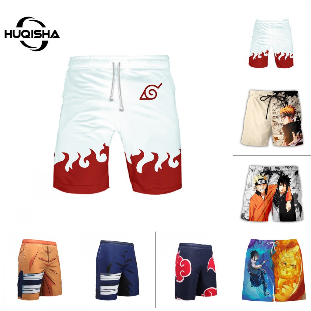 Fashion Anime Naruto 3D Shorts Summer Island Vacation Beach Shorts Baggy Casual Running Sport Shorts Loose Short Pants