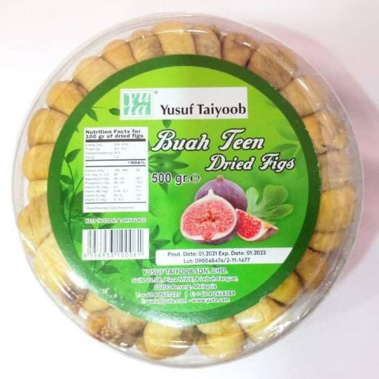 YUSUF TAIYOOB BUAH FIG KERING SEGAR BUAH TIN 250GM / 500G DRIED FRESH FIGS MAKANAN SUNNAH HALAL
