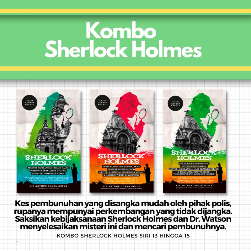 Kombo Sherlock Holmes Siri 13- 18 | Crime | Buku Thriller | Pembunuhan ...