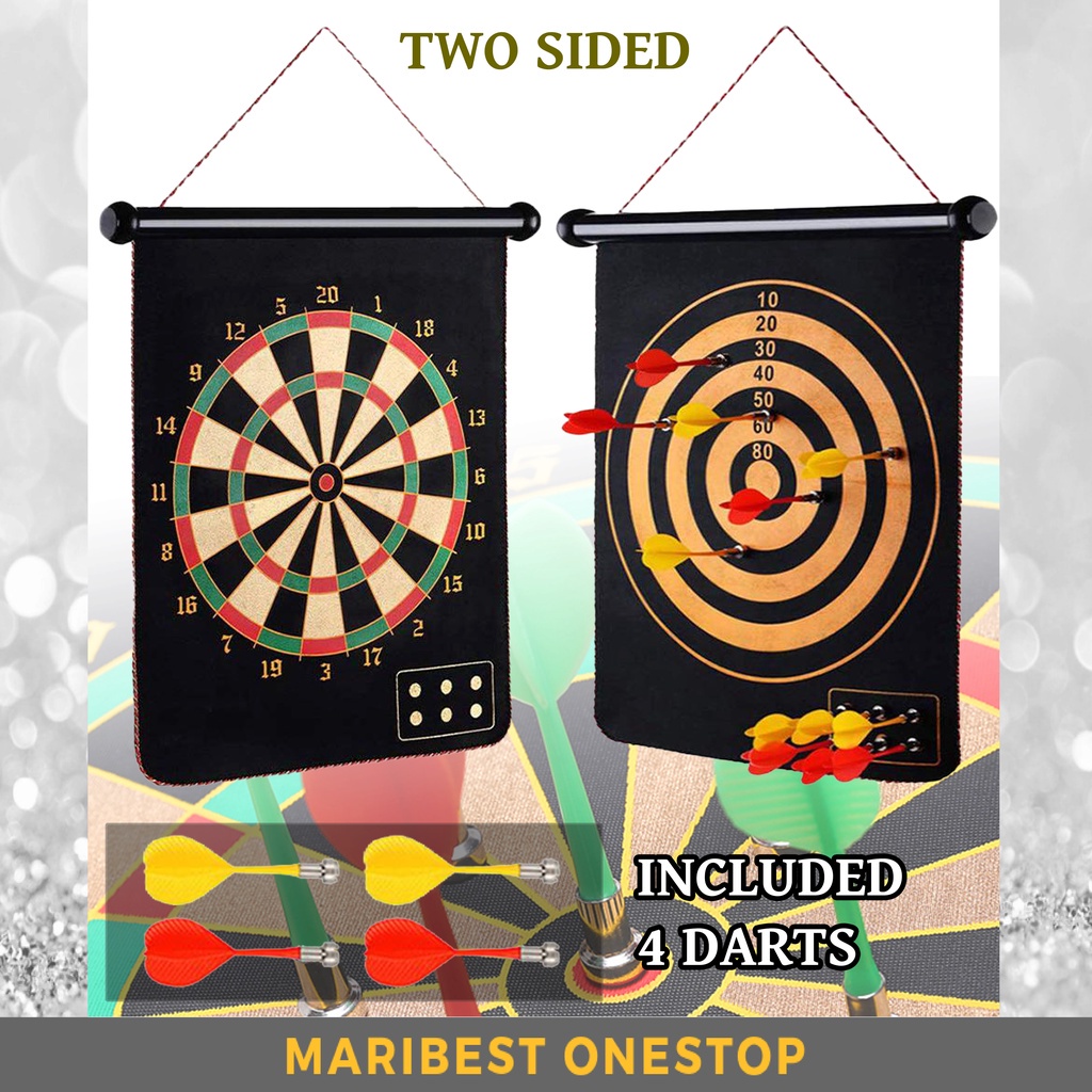 MAGNET DART GAME DART BOARD FOR ADULTS KIDS Safe Dart Magnetic Double-sided Darts Board 4pcs Dart