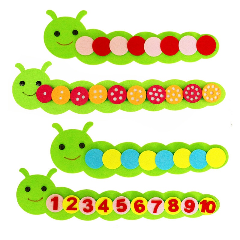 Quality Premium Kids Montessori Math Teaching Aids Number Matching Toy Felt Apple Tree Counting Finger Toddler Early ... - Image 3