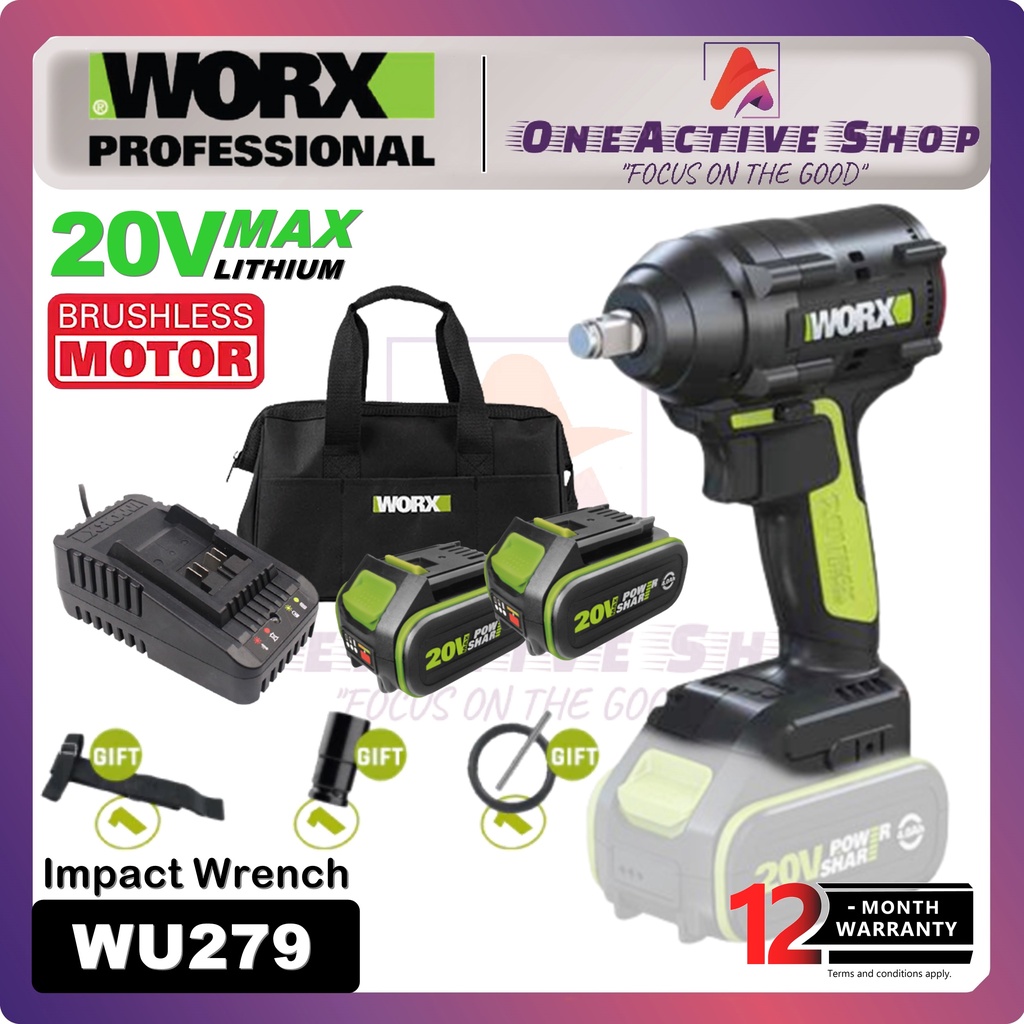 WORX 20V Brushless Impact Wrench WU279 1 Year Warranty (WORX IMPACT