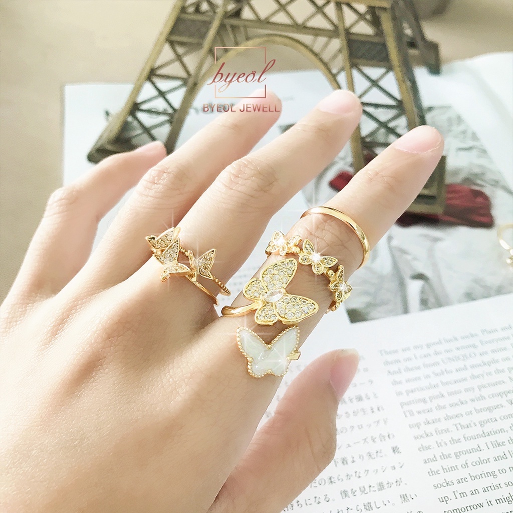 Cincin Emas Perempuan For Women 18k Gold Plated Adjustable Ring Simple ...