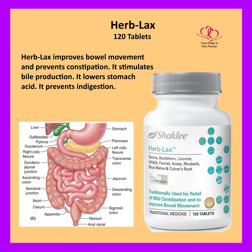 Shaklee Herb Lax 120 Tablets Shopee Malaysia