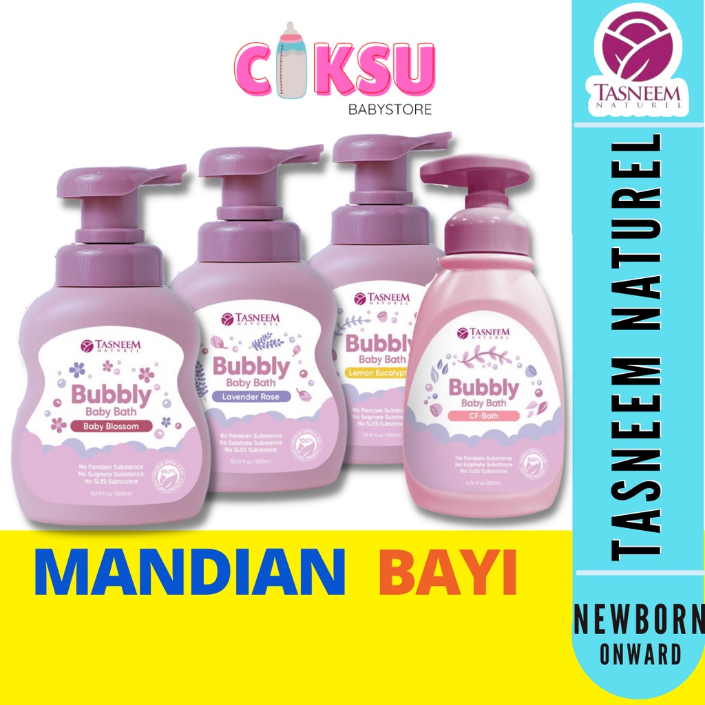 Mandian Bayi Tasneem Naturel Bubbly Baby Bath Tanpa Paraben Cf Bath