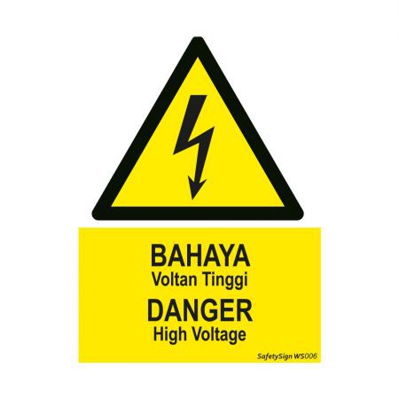 Signage VSAFEMKT Warning Safety Signs WS006 - Danger High Voltage ...