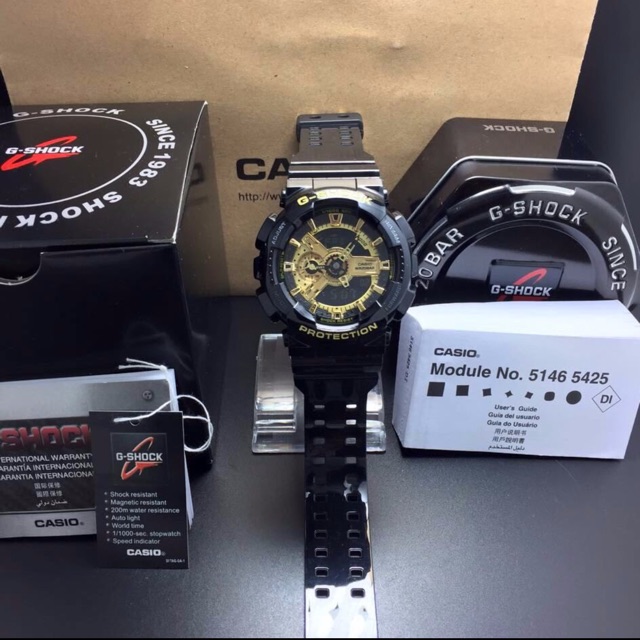 casio g shock ga 110 black gold