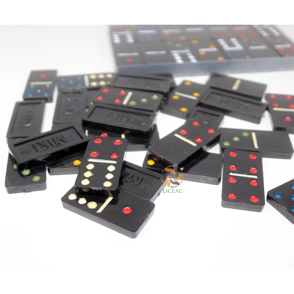 Premium Durable Domino 28 Black Chess Toy Set Safe Meticulous Plastic Pieces game Board LICLAC - Image 2