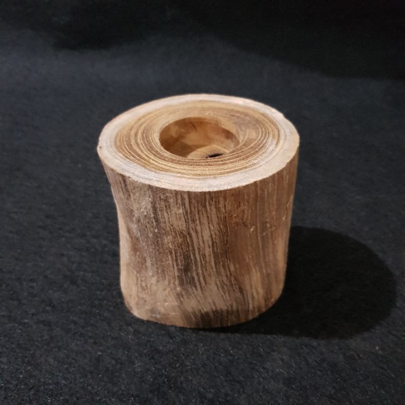 LILIN Candle holder t.10cm Rustic candle holder / teak woodnatural
