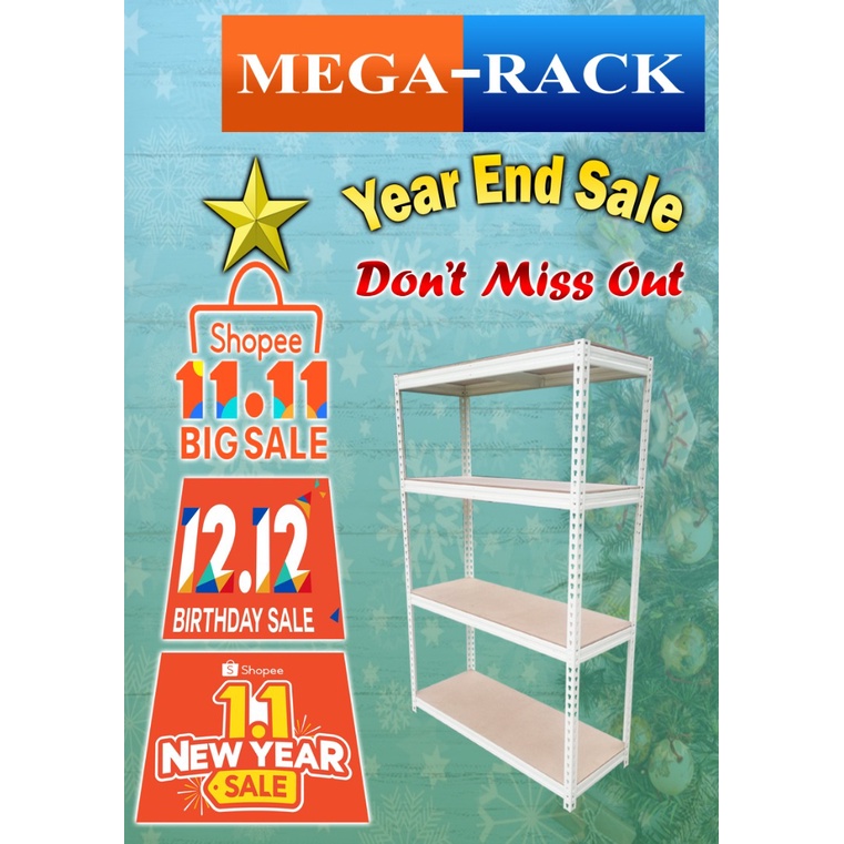Heavy Duty Boltless Rack Biege White Color Metal Rack With 3 4 5 Levels Rak Heavy Duty 铁架 置物架 Shopee Malaysia