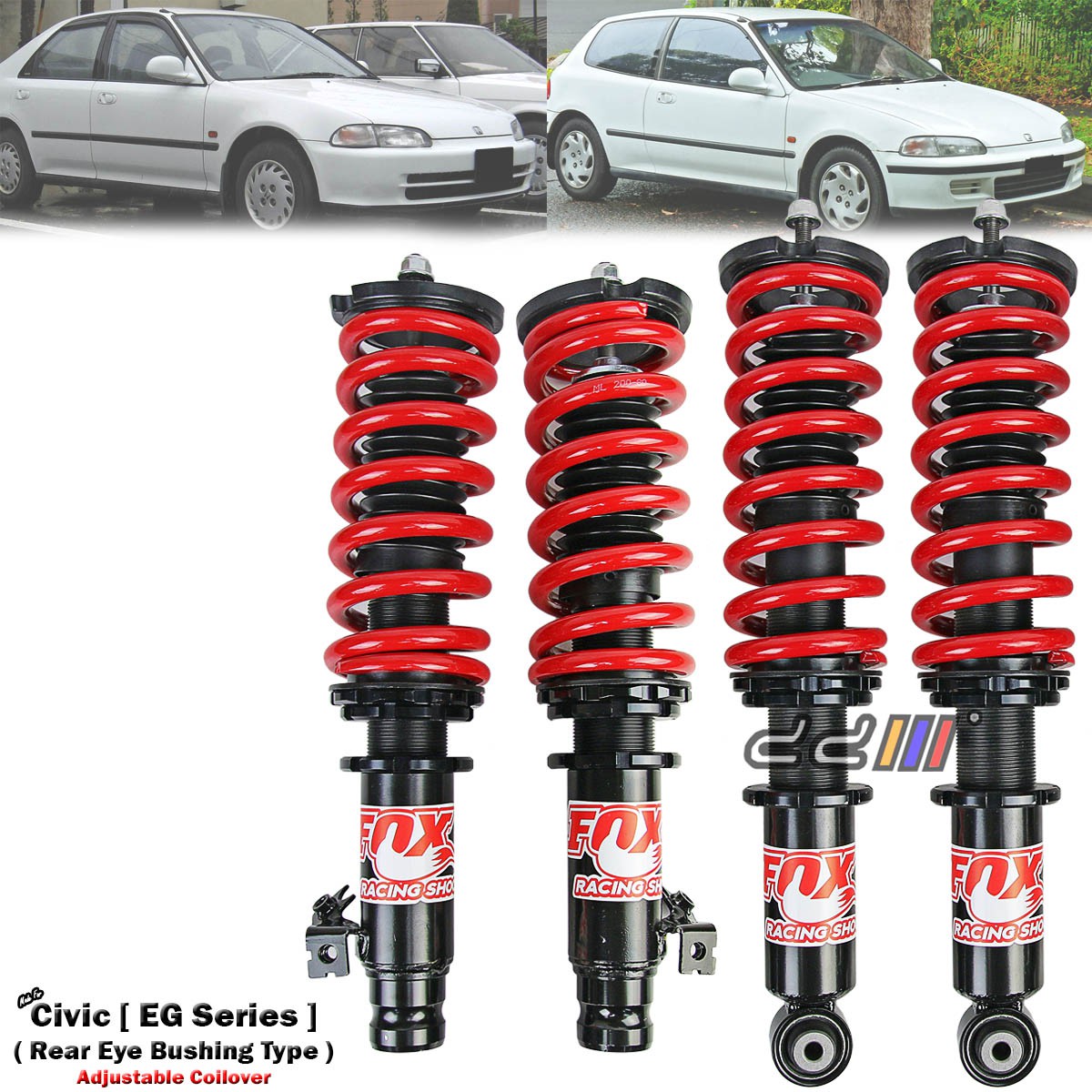 Local Ready Stock Fox Racing Adjustable Absorber Coilover Suspension For Honda Civic Sr3 Sr4 Eg Eg6 Eg9 1992 1995 Shopee Malaysia