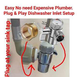 TOSHIBA DW-08T1(S)-MY COMPATIBLE SINK FAUCET DISHWASHER ADAPTOR WATER ...