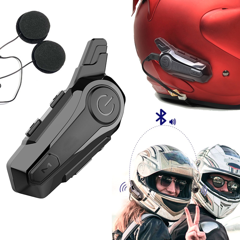 E1 Motorcycle Bluetooth Helmet Wireless Headset for 2 Rider